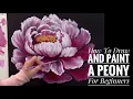 How To Draw And Paint A PEONY For Beginners Acrylic