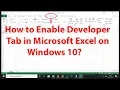 How to Enable Developer Tab in Microsoft Excel on Windows 10