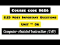 Computer assisted instruction CAI unit 6 course code 8626