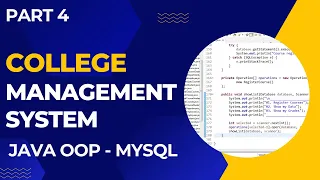 College Management System using Java Object Oriented Programming OOP Part 4
