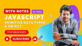 JavaScript Tutorial Primitive Data Type Object with Notes For Beginners 2023 - Hindi