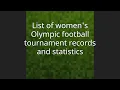 List of women s Olympic football tournament records and statistics