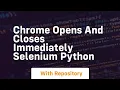 chrome opens and closes immediately selenium python