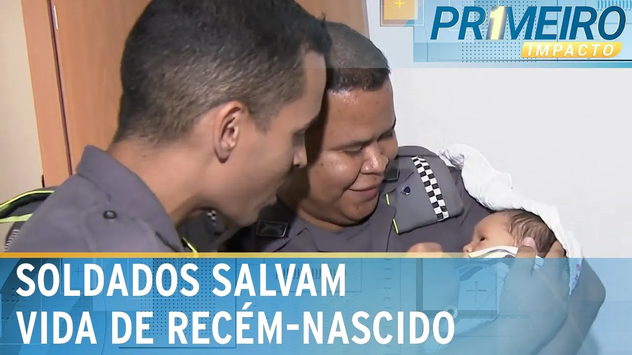 Soldados da PM salvam bebê engasgado com leite materno | Primeiro Impacto (08/09/23)