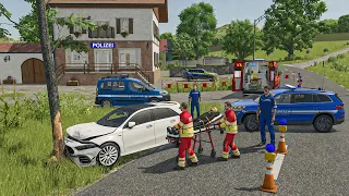 Mercedes A45 AMG Police Chase Ends in Crash Suspect Hospitalized FS25 Roleplay