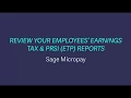 Sage Payroll Micropay - Review your employee ETP reports