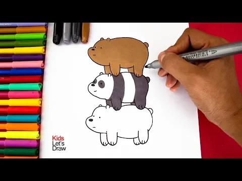 Download MP3 Cómo Dibujar y Colorear Los Osos Escandalosos (Panda, Polar y Pardo) montados uno sobre otro