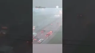 Possible Tornado Flips Vehicle on Ohio Interstate