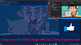 How to make an ascii image with just three lines of code in
