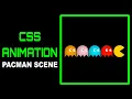 Pure CSS Pac-Man Text based Scene CSS animation CSS speed art