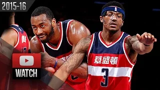 John Wall Bradley Beal Full Highlights at Knicks 2016 02 09 - 54 Pts 17 Ast for Wall