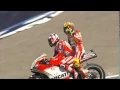 Valentino Rossi gets a lift from team-mate Nicky Hayden