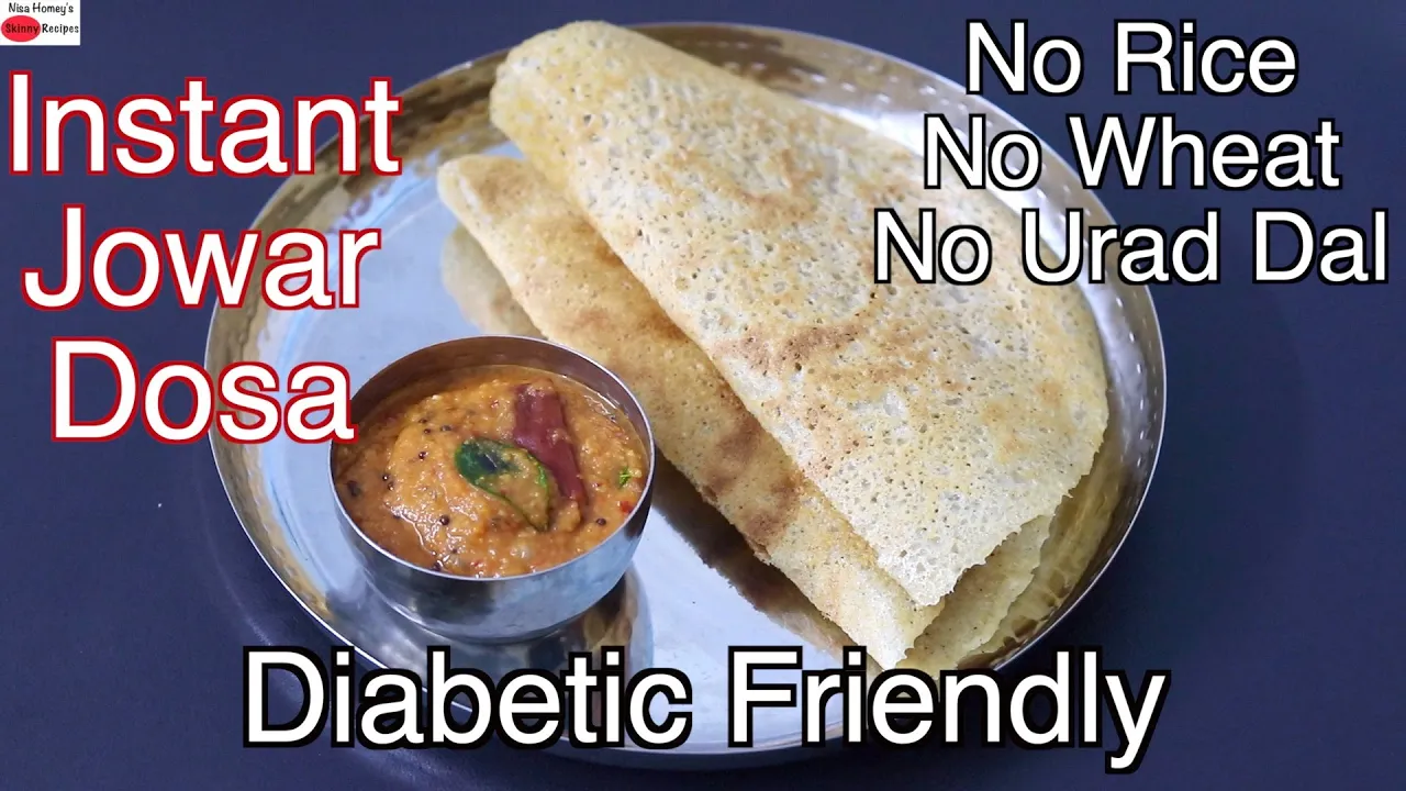 Instant JOWAR Dosa Recipe With Red Chutney - Crispy Sorghum Dosa - Jowar Recipes For Weight Loss