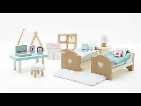 Wooden Dolls House Child's Bedroom Furniture