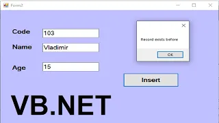 VB net tutorial How to Insert Records into SQL Database Without Duplicates