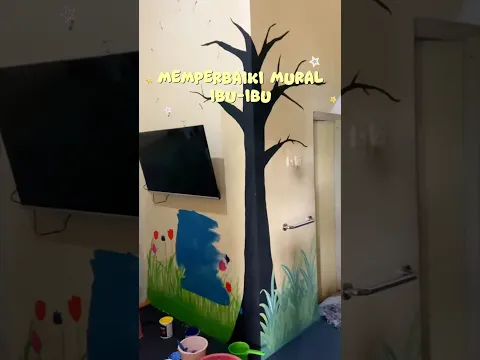 memperbaiki mural ibu-ibu #mural #muralproject #jasamural