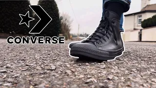 Converse Black Chuck Taylor All Star Leather HighTopShoe Unboxing