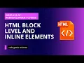 Html Block level and inline Elements Full Stack Web Development Web Development Tutorial