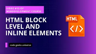 Html Block level and inline Elements Full Stack Web Development Web Development Tutorial