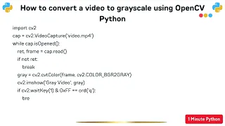 How to convert a to grayscale using OpenCV Python