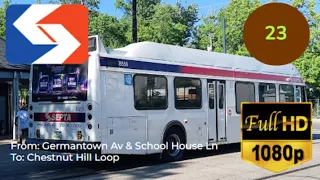 ONBOARD SEPTA route 23 from Germantown Av School House Ln to Chestnut Hill Loop