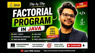 Factorial Program in Java Java Factorial Program Using For Loop Logic Code Dry Run