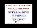 OVERLOADING METHODS IN JAVA NOTES CS3391 OBJECT ORIENTED PROGRAMMING NOTES 2021 REGULATION CSE