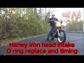 Harley iron head Sportster XLCH intake O ring replacement and magneto timing