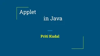 29 Applet in Java