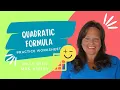 Quadratic Formula - Practice Worksheet