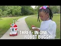 TOBBI THREE-in-ONE ROBOT KIDS ELECTRIC BUGGY WITH BABY CARRIAGE ROBOT BUGGY TOBBIOFFICE RECHARGEABLE