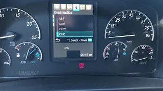 Freightliner Cascadia 2019 Diagnostics Menu
