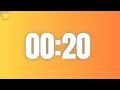 20 Seconds Countdown Timer in Yellow Orange Background
