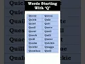 Words Starting With Q English Grammar English Vocabulary