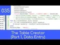 035 - Pt 1 Data-Driven Table Creator Data Entry