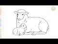 Lamb sheep drawings easy Animal outline sketches How to draw A Lamb step by step