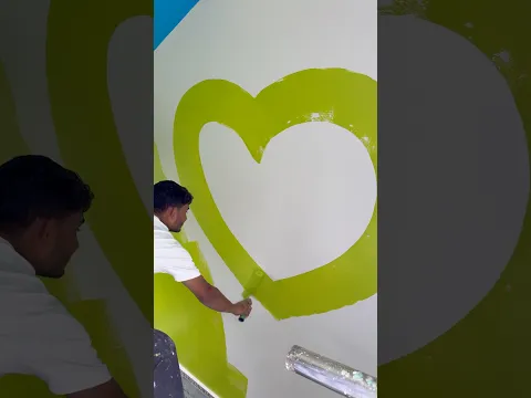 Wall painting green colour fast cort bedroom 🏡#highlights #trending