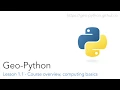 Geo-Python Lesson 1 1 - Course overview computing basics