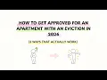 how to get approved for your dream apt with an eviction in less than 30 days 2026