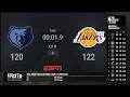 Grizzlies Lakers NBA on ESPN Live Scoreboard