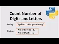 Python Program to Count the Number of Digits and Letters in a String