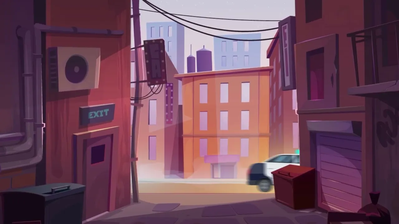 Animated scene using motion graphics