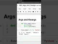 Args And kwargs In Python - Lab1