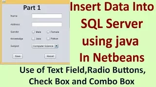 Insert data into SQL server using java Part - 1