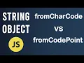 fromCharCode and fromCodePoint methods String Object In JavaScript