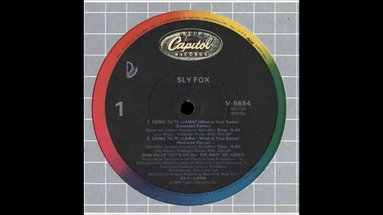 Sly Fox ‎– Como Tu Te Llama?  What Is Your Name [extended remix]