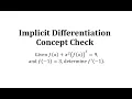 Implicit Differentiation Using Function Notation Concept Check