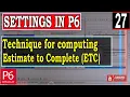 Technique for computing Estimate to Complete ETC settings in Primavera P6 Earned Value