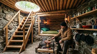 Building a SECRET Warm Underground Bunker for Survival in 20 Days