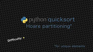 3 Quick Sort Python Practice Hoare partitioning